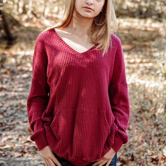 [NEW] Brushed Waffle Knit Top - Sz S - Picture 4 of 5